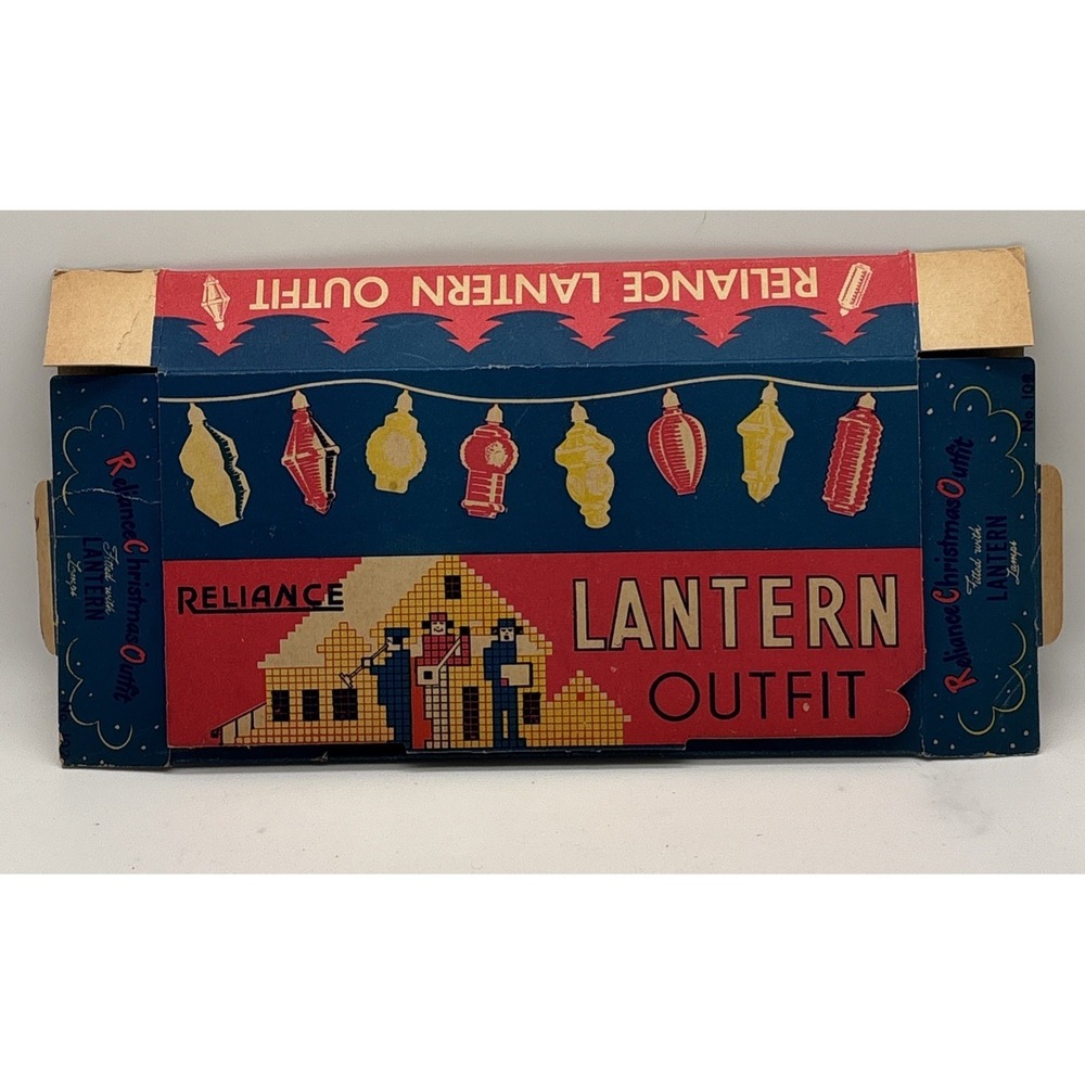 1- Vintage Reliance Lantern Outfit Christmas light BOX ONLY 102 NOS.  No lights